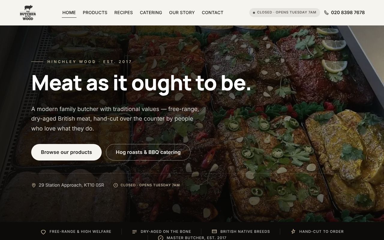 The Butcher in the Wood homepage